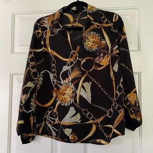 Gold and black blouse
